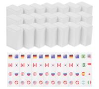 NUSITOU Set Mahjong Bandiere 65 Pezzi in Carta Plastificata Bianco
