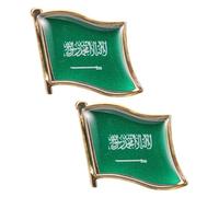 NUSITOU Spille 2pz Bandiera Arabia Saudita Design Unico in Ferro ed Epoxy Accessori Gioielli Versatili per Abbigliamento e Cappelli come Souvenir di Viaggio