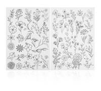 NUSITOU Stencil da Ricamo Solubile in Acqua 2 Fogli Modelli Floreali Stabilizzatori per Ricamo Lavabili per Camicie e Accessori a Mano Adatto a Principianti e Professionisti