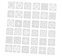 NUSITOU Stencil Mandala 36 Pezzi in Plastico Bianco per Pittura DIY Design Creativo e Flessibile, Facile da Pulire, per Pareti e Mobili