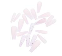 NUSITOU Unghie Finte Lunghe Adesive da Salone 48 Pezzi, Manicure Francese Opaca V-shape, Decorazioni per Unghie Resistenti, Kit Nail Art per Donna