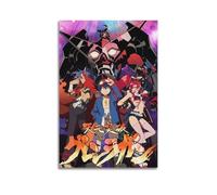 NUSLNG Poster su tela a tema anime Tengen con Gurren Lagann, decorazione artistica vintage, per camera da letto, 50 x 75 cm, senza cornice