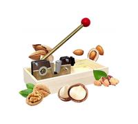 nut cracker, for nut lovers, easy to use for the elderly and children, opens all hard nuts, has a wooden top and non-slip rubber feet