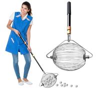 Nut Gatherer Roller - Adjustable Handle Acorn | Walnut Picker Upper | Rolling Yard Tool for Pecans, Hickory Nuts, And Golf Balls | Durable Wire Cage Collector - Lawn & Garden Cleanup