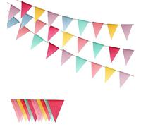 Nutabevr 12 Metri 36 Bandierine Triangolari,Multicolore Festone Striscione Bandiere Ghirlanda,Catena Bandierine Per Festa,Compleanno, Matrimonio, Natale,Giardino,Decorazioni Interno,esterno