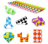 Nutabevr 12 Pezzi 24 Blocchi Magici Serpente,Twist Cubo Puzzle,Giocattolo rompicapo,Magic Snakes per Ragazzi e Ragazze Regalo,Costruzione Di Oggetti Strani O Animali Giocattolo Per Bambini E Adulti
