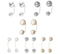 Nutabevr 12 Pezzi Set di spille di perle sintetiche, Spilla per Camicia da Donna con Looper di Perle a Doppia Testa, fermagli per camicia da balia per donne, 2 Stili 3 colori,per Banchetti, Matrimoni