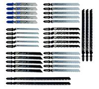 Nutabevr 35 Pezzi Set single-cam shank lame per seghetto alternativo, per Taglio Legno, Metallo, plastica, PVC, T118A/T144D/ T101BR/T101AO/T111C/T744D/T344D, set universale