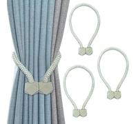Nutabevr 4 Pezzi di Fermi per Tendaggi da 50 cm, fermatenda magnetici Resistenti Tende da Esterno in Cotone Intrecciato fermatenda Tende, 4 pz dello Stesso Colore, per Tende da Interni ed Esterni