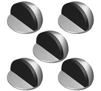 Nutabevr 5 Pezzi Fermaporta a Pavimento Adesivo, Acciaio Inox Ferma Porta con paraurti in gomma, per Ufficio, Hotel, Camerette, Bagno, Balcone, Cucina