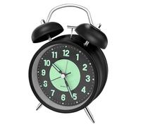Nutabevr Orologio Sveglia Rotonda Portatile Stile Classica, Classica Vintage Forte con retroilluminazione, sveglia a doppia campana con Luce Notturna e Allarme Fort, per Adulti, Bambini