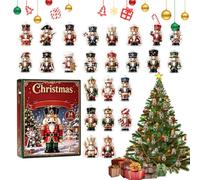 Nutcracker Christmas Countdown Calendar | 2D Acrylic Nutcracker Ornaments | Classic Charm Ornament 24 Days Countdown To Christmas Calendar For Home, Door, Window, Tree, Wall, Holiday Partys