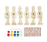 Nutcracker Christmas Decor - Wooden Nutcracker Figures, Unpainted DIY NutcrackerSet | Holiday Painting Craft Kit, Custom Creative Art Figurine Pieces for Kids Adults Family Home Office School Farmhou