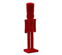 Nutcracker Christmas - Red Flocked Nutcracker Figure, Holiday Desk Ornament