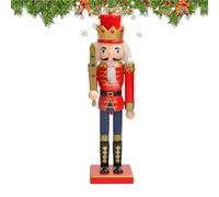 Nutcracker Decor - Wooden Nutcracker Soldier | Christmas Nutcrâcker Figure, Wooden Hand Painted Nutcrâcker Ornament | Figurine Decoration for Porch Outdoor Indoor Party Home Fireplace Holiday
