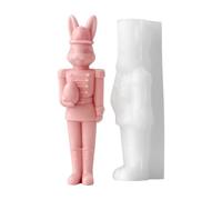 Nutcracker Easter Bunny Candle Mold - 3D Mold, Silicone Easter Bunny 3D Molds | Nutcracker Soldiers Casting for Candle, Resin, Soap, and Plaster Mould for Home Decorations, Holiday Crafts, DIY, Gift