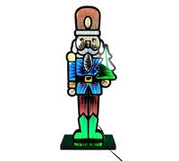 Nutcracker Figurine - Acrylic, 15.8x6.1x2.8in Mirror Nutcracker Luminous And Collectible | USB-Powered And Decorative Holiday Display, Festive Light-Up Ornament For Living Room, Fireplace, Entryway