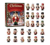 Nutcracker Ornament Countdown Calendars, 2D Acrylic Nutcracker Charm | 24 Days Countdown to Christmas Calendar for Home, Door, Window, Tree, Wall, Holiday Party