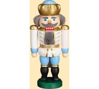 Nutcracker Re Bianco Blu HxBxT = 20x10x6cm NUOVO Natale Seiffen