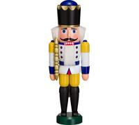 Nutcracker Re Bianco-Giallo HxBxT = 29x10x8cm NUOVO Natale Seiffen
