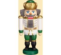 Nutcracker Re Bianco-Verde HxBxT = 20x10x6cm NUOVO Natale Seiffen