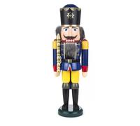 Nutcracker Re Blu-Giallo BxHxT = 13x39x9,5 Cm NUOVO Figura Di Legno
