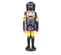 Nutcracker Re Blu-Giallo BxHxT = 13x39x9,5 Cm NUOVO Figura Di Legno