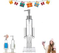 Nutcracker soap dispenser, Acrylic nutcracker soap dispenser, Decorative Refillable Christmas Hand Soap Bottle, Festive Wash Liquid Lotion Pump for Bathroom & Home Kitchens Accessories (1PC)