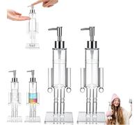 Nutcracker Soap Dispenser Clear Acrylic Nutcracker Soap Dispenser, for Bathroom and Kitchen Decor, Refillable Pump Bottle for Holiday Gifts and Home Accessories (2pcs)
