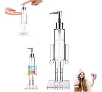Nutcracker Soap Dispenser Clear Acrylic Nutcracker Soap Dispenser, for Bathroom and Kitchen Decor, Refillable Pump Bottle for Holiday Gifts and Home Accessories (1pcs)