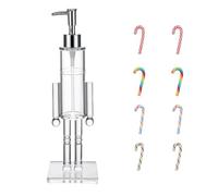 Nutcracker Soap Dispenser, Nutcracker Soap Dispenser Clear, Christmas Bathroom Kitchen Decor, with 8 Small 3D Christmas Accessories (Type A)