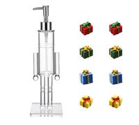 Nutcracker Soap Dispenser, Nutcracker Soap Dispenser Clear, Christmas Bathroom Kitchen Decor, with 8 Small 3D Christmas Accessories (Type B)