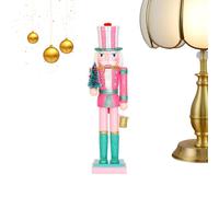 Nutcrackers Figure - Glittery Christmas Tree Nutcracker | Nutcracker Decor | 38cm Wooden Decoration Figure Collectibles | Christmas Collectible Nutcrackers for Holiday Party Kitchen Shelf Bedroom