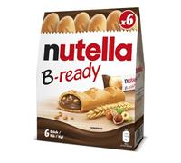 Nutella B-ready - 6 Snack Dolci Monoporzione, Croccante Cialda di Pane con un Cremoso Ripieno di Nutella, 132 gr