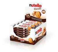 Nutella Biscuits - 84 Croccanti Biscotti con un Cremoso Ripieno di Nutella, con Farina di Frumento e Zucchero di Canna, Ideali come Colazione, Snack e Merenda, 28 Confezioni Monoporzione da 41,4 gr