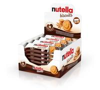 Nutella Biscuits - 84 Croccanti Biscotti con un Cremoso Ripieno di Nutella, con Farina di Frumento e Zucchero di Canna, Ideali come Colazione, Snack e Merenda, 28 Confezioni Monoporzione da 41,4 gr