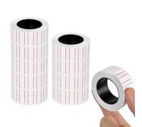 NUTKIT 10 Rotoli Etichette Prezzatrice, Etichette Prezzo Adesive, Totale 5000 PZ Prezzi Etichette Adesive, Per Prezzatrice Negozio Ufficio - Strisce Rosse
