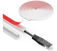 NUTKIT 14mm×11mm×3M Canalina Passacavi Adesiva, Semicircolare, Canaline per Cavi in Silicone, Canale Flessibile per Cavi, per Pavimenti, Soffitti, Pareti, Piastrelle