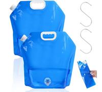 NUTKIT 2 Pezzi 10L Borsa per Acqua Potabile Pieghevole da Esterno, Tanica per Acqua Pieghevole, con Rubinetto, Senza BPA, Boccione Acqua Portatile per Outdoor, per Esterni Barbecue Picnic e Campeggio