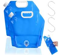 NUTKIT 2 Pezzi 5L Borsa per Acqua Potabile Pieghevole da Esterno, Tanica per Acqua Pieghevole, con Rubinetto, Senza BPA, Boccione Acqua Portatile per Outdoor, per Esterni, Barbecue, Picnic e Campeggio
