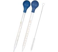 NUTKIT 2 Pezzi Pipette Contagocce, 5ml 10ml Vetro Pipette, con Spazzola Pulizia e Graduate, Pipette Glass per Liquida, per Medicina Oli Essenziali Alimentazione Orecchio Laboratorio - Nero