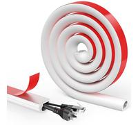 NUTKIT 24mm×20mm×1M Canalina Passacavi Adesiva, Semicircolare, Canaline per Cavi in Silicone, Canale Flessibile per Cavi, per Pavimenti, Soffitti, Pareti, Piastrelle