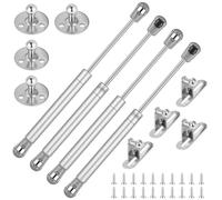 NUTKIT 4 Pezzi Molle a Gas, 100N Martinetto Pneumatico per Mobili, Pistone a Gas per Ante, Pistone per Ante Cucina con Viti, Cerniera Armadio per Armadiarmadi Stoccaggio Scatole Eporte Legno