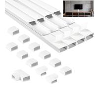NUTKIT 8 Pezzi Canalina Coprifili, 30mm*25mm*13mm Kit di Canaline Passacavi, Canalina Passacavi Muro, Nascondi Cavi per Televisivi, Canaline Per Impianti Elettrici, per Computer A Casa O In Ufficio