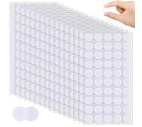 NUTKIT 800 Tondini Adesivi Tondo, 400 Coppie 20MM Autoadesivo Rotondi, Punti Autoadesivi Antigraffio, Gancio e Anello Punti Autoadesivi, per Decorazioni da Parete Foto DIY Arti Mestieri - Bianco