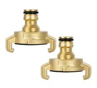 NUTKIT Adattatore per Giunto a Innesto Rapido in Ottone Lucido, 2 Pezzi Adattatore Rubinetto, Raccordo a Baionetta, per Tubo Irrigazione Sistema Ge-Ka、Garde-na
