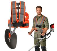 NUTKIT Cintura Decespugliatore Universale, Doppia Tracolla per Tagliaerba Professionale, Trimmer Cinturino Doppia Spalla, Rifinitore Cintura in Nylon, per Uomo e Donna - Arancia Grigio