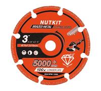 NUTKIT Disco da Taglio Diamantato Universale, 76 x 10mm Disco da Taglio Diamantato, Disco Diamantato, Taglio ultra sottile per Piastrelle, Gres Porcellanato, Ceramica e Pietra Naturale - Rosso