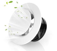 NUTKIT Griglia Aerazione Regolabile, Ø 100 mm Valvola a Disco Regolata Bianca, Griglia di Ventilazione Regolabile in ABS, per Ventilatore di Scarico, Ventilatore Tubolare, Baño, Stanza, Uffici