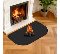 NUTKIT Tappetino Ignifugo, 100*50CM Tappeto Ignifugo per Camino,Resistente al Fuoco, Calore, Antiaderente, Tappetino Protettivo per Pavimenti, per Cortile, Prato e Campeggio All'aperto - Semicircolare
